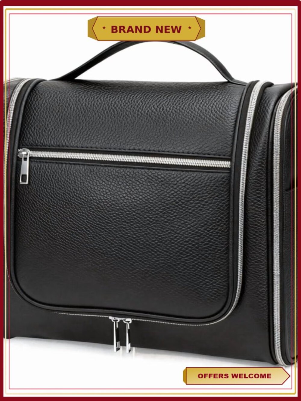 Travel Toiletry Bag with Hanging Hook, Multi-Pocket Organizer